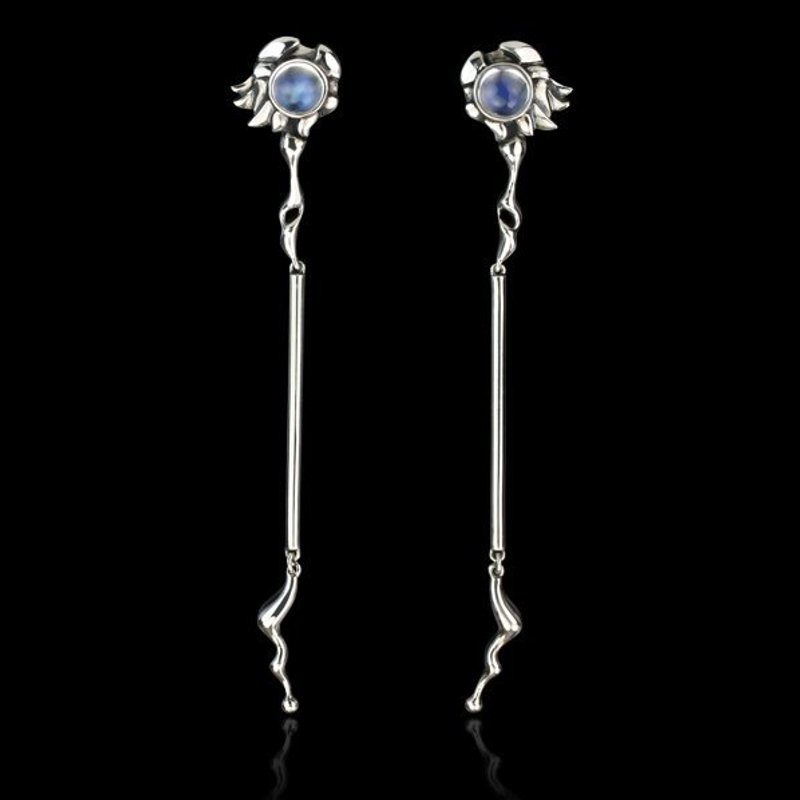 我很容易忘记柔情也是一种武器 耳环作品 - 耳环/耳夹 - 宝石 灰色