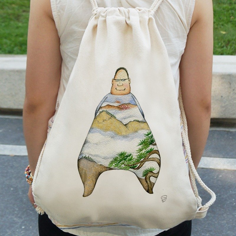 帆布束口后背包│不动如山先生│Chien - 束口袋双肩包 - 其他材质 金色