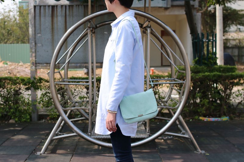 Chez。方圆系列　改版方圆七里 - 薄荷糖绿 - 侧背包/斜挎包 - 聚酯纤维 绿色