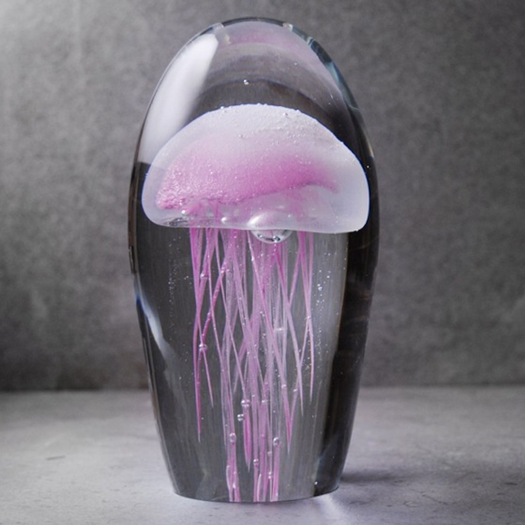 (粉色) 情人节16cm Jellyfish 阿凡达水母夜光琉璃水母手工定制化 - 摆饰 - 玻璃 粉红色
