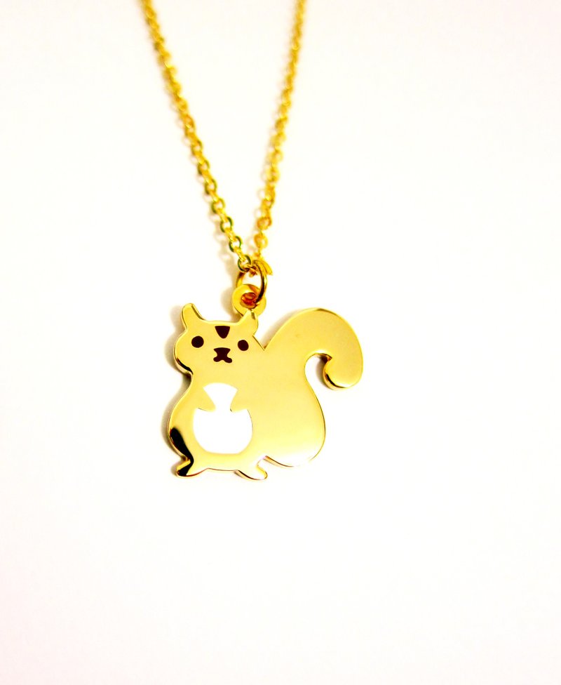 森林里的散步好朋友 - 松鼠果果 - 项链 - 其他金属 