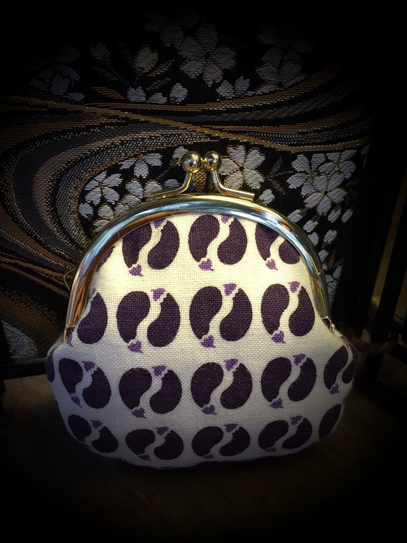 两瓣紫色茄子铜板口金包 - 零钱包 - 其他材质 紫色