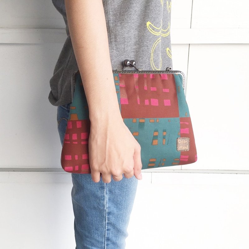 +撞色方块+口金方包 - 侧背包/斜挎包 - 其他材质 多色