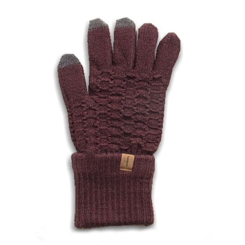 女孩寓所 :: 北欧Tehtava+触控保暖手套(平板/手机适用)-咖啡 - 手套 - 棉．麻 咖啡色