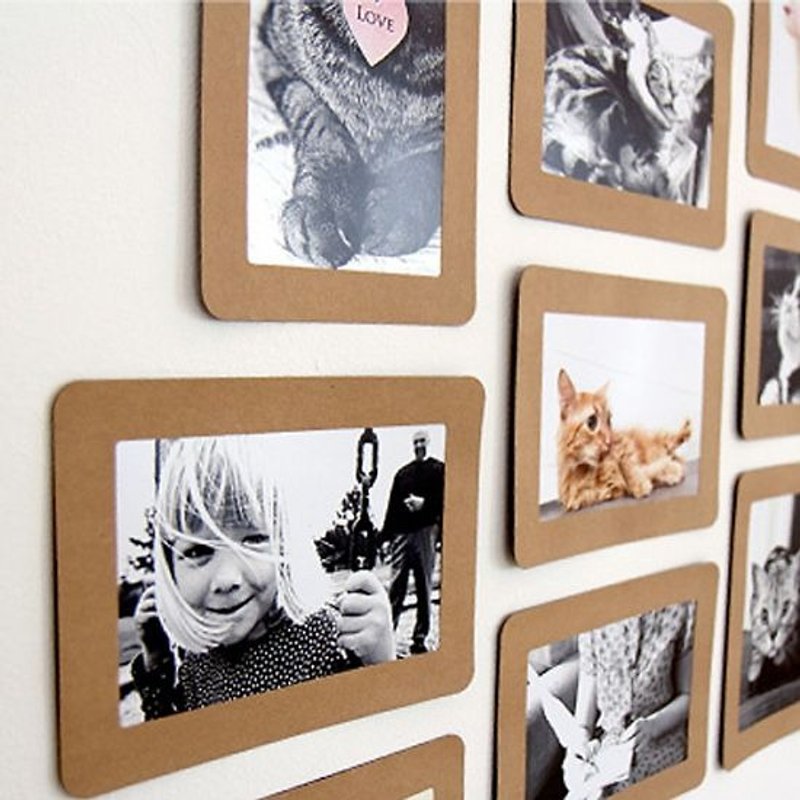 Dessin x Thehaki-壁面装饰4X6纸相框组(9入)-牛皮原色,THK25713 - 画框/相框 - 纸 咖啡色