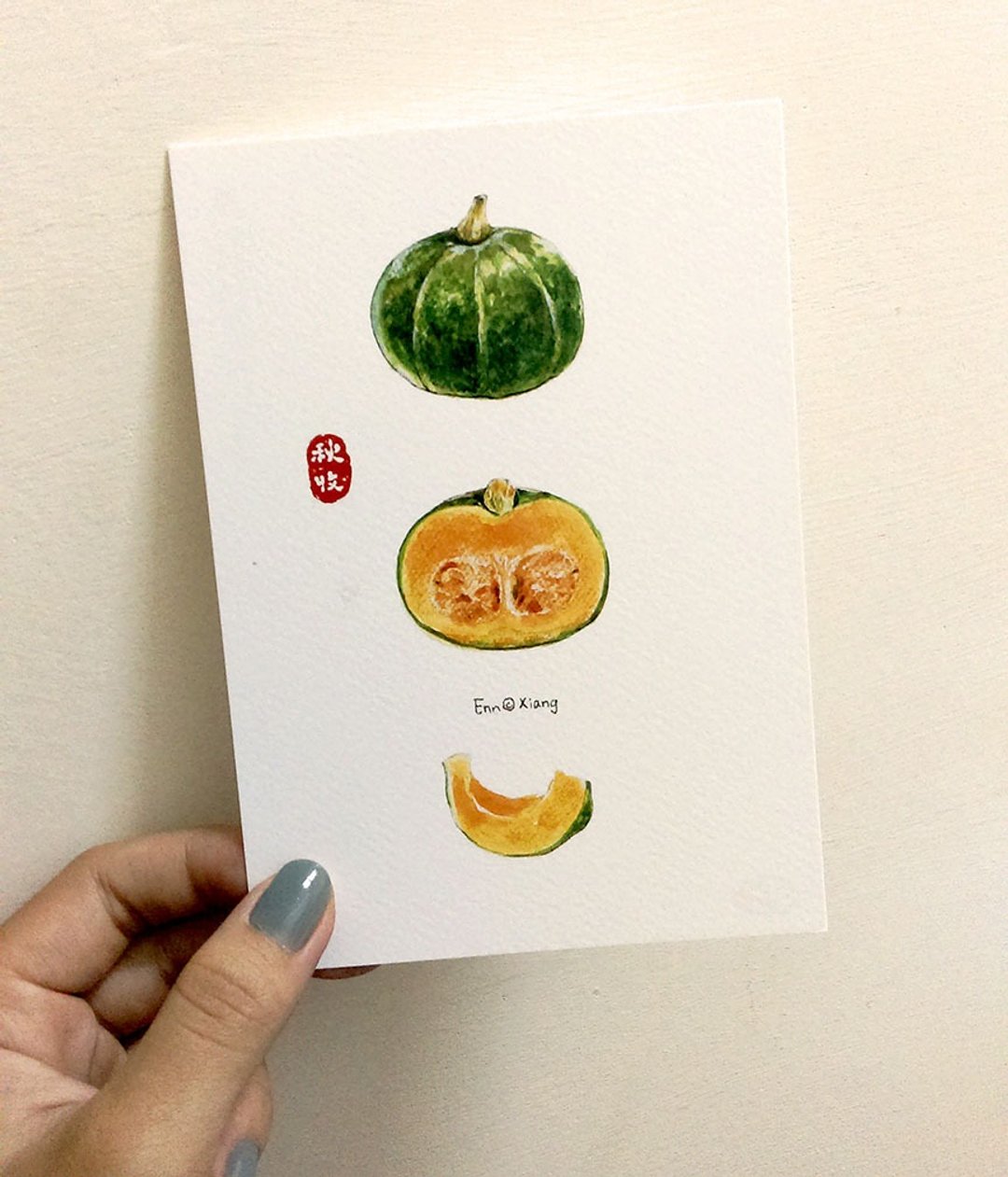 南瓜明信片 ◆收藏季节系列 - 卡片/明信片 - 纸 绿色