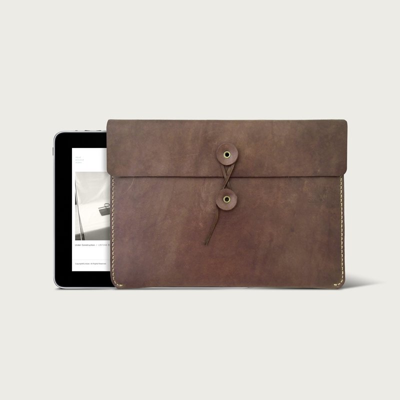 LINTZAN “手工缝制皮革” iPad Air / iPad Air 2 皮套 -- 深咖啡色 - 其他 - 真皮 咖啡色