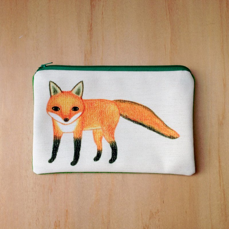 【狐狸先生】の收纳包。笔袋。化妆包。小物收纳 - 化妆包/杂物包 - 其他材质 橘色