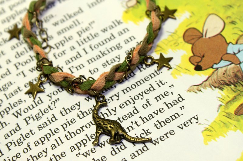 长颈龙吃星星糖★编织手炼 - 手链/手环 - 真皮 绿色