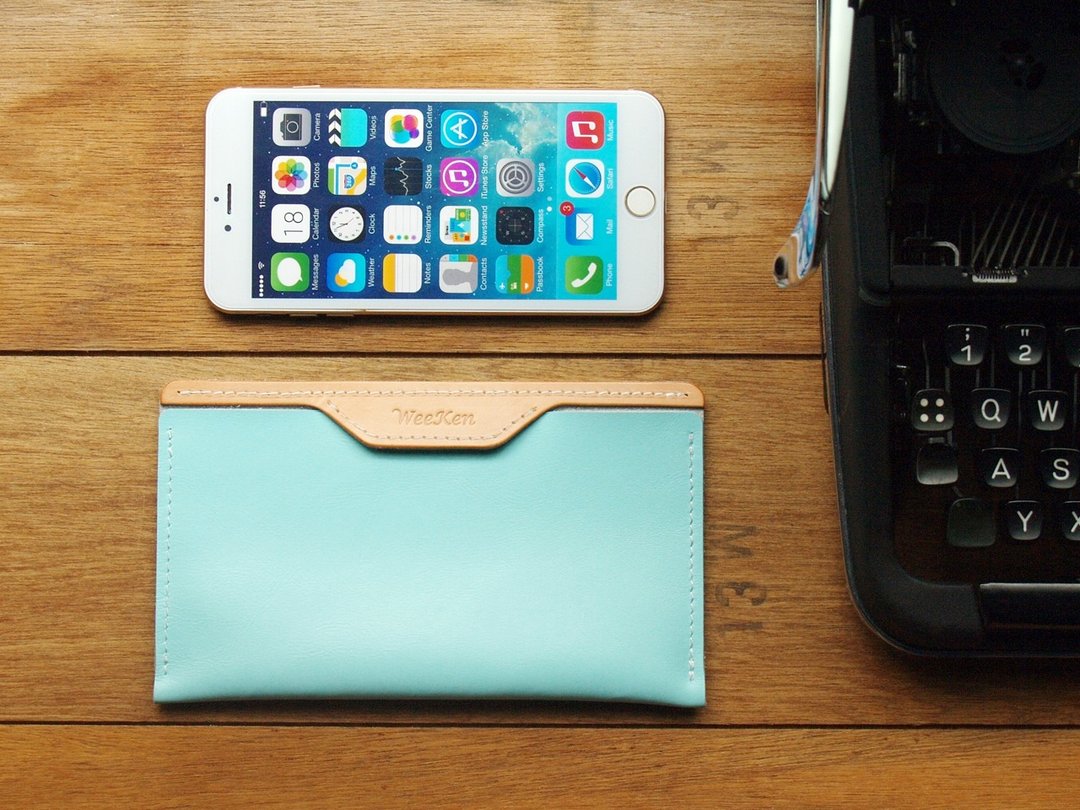 [ weeken 维肯 ] iPhone 6 plus/6S plus - Baby Blue 手工真皮手机套 (免费刻印英文名) - 手机壳/手机套 - 真皮 蓝色