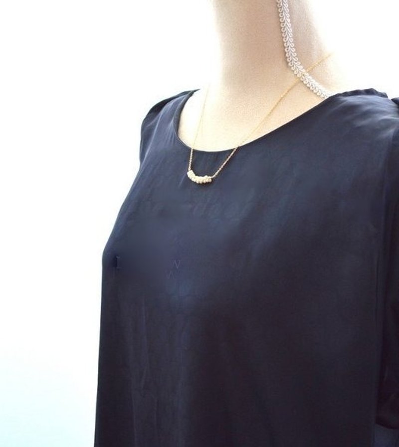 项链／珍珠坠饰项链 - 项链 - 其他材质 金色