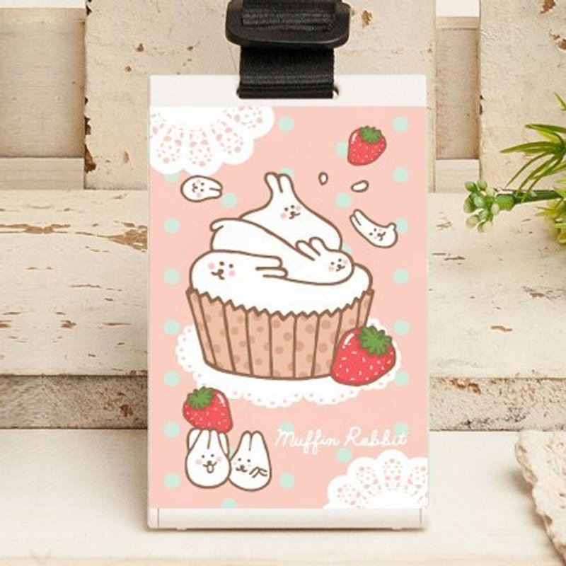 morishu捷运证件票夹/手机座-麻糬兔草莓玛芬蛋糕 - 证件套/卡套 - 塑料 多色