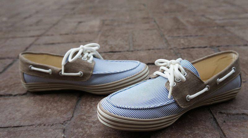 Rita617 条纹帆船鞋(蓝) - 女款休闲鞋 - 棉．麻 蓝色