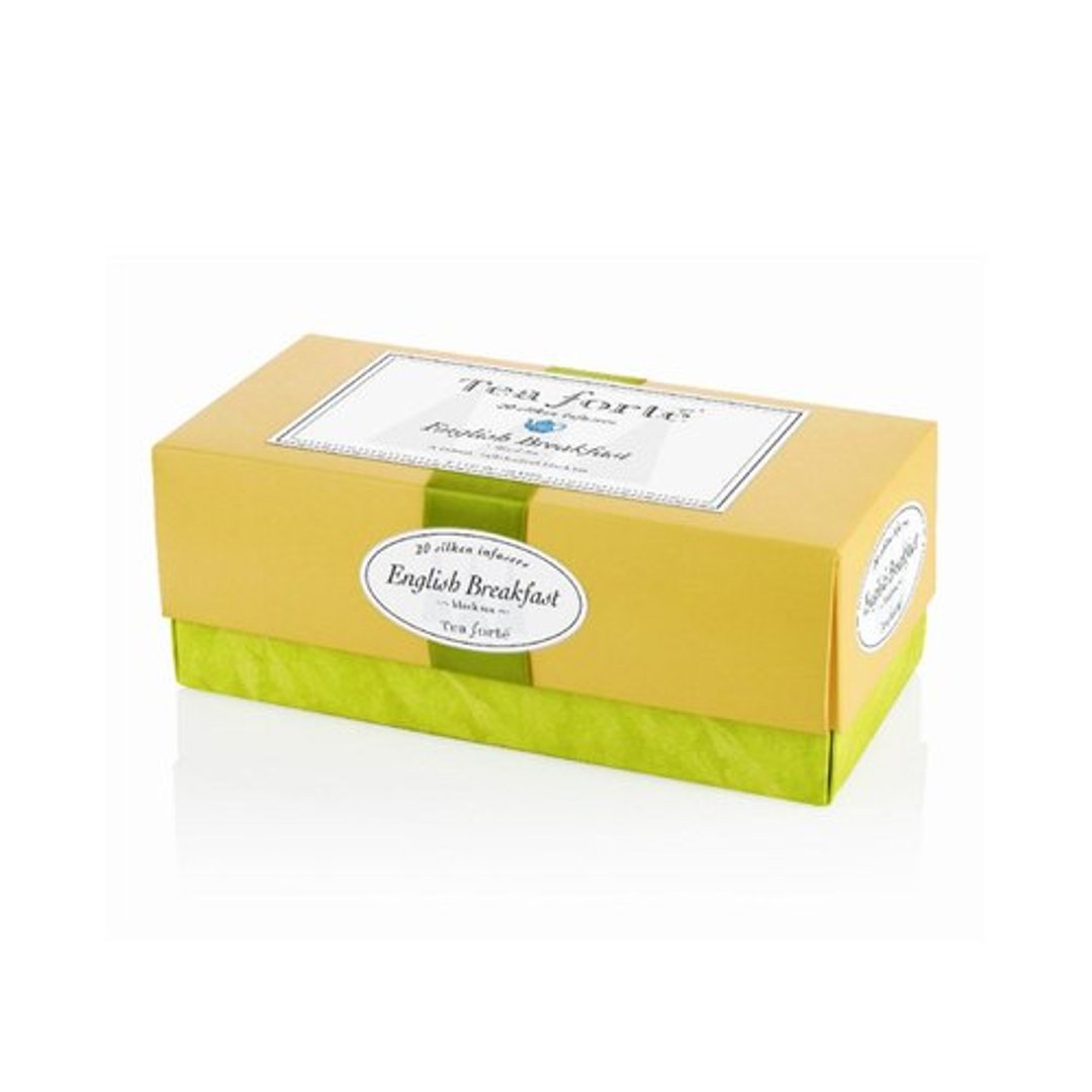 Tea Forte 20入金字塔型丝质茶包-英式早餐茶 Ribbon Box - English Breakfast - 茶 - 植物．花 黄色