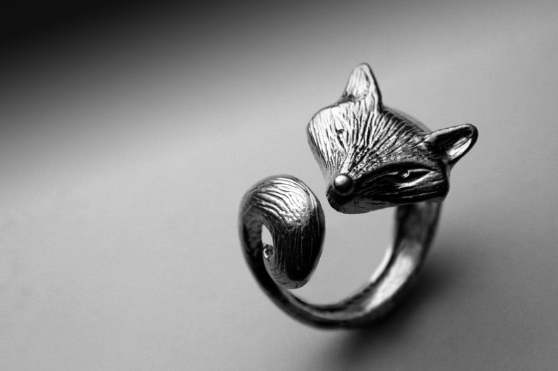 手工狐狸戒《魅力》 - 戒指 - 其他金属 白色