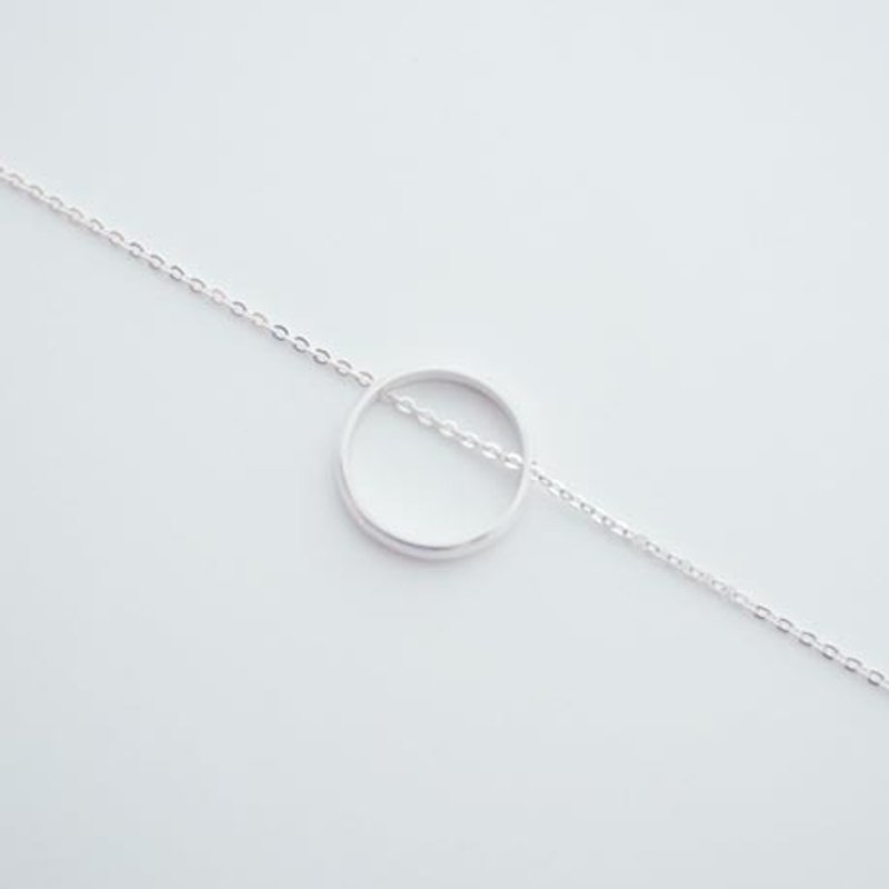 圆圈简约设计纯银项链 - 项链 - 纯银 银色