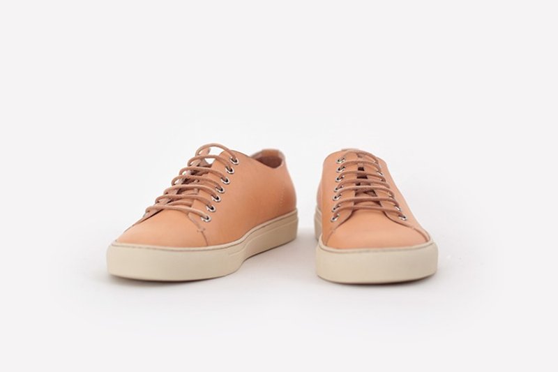 koow skate sneaker牛皮手工真皮复古男款滑板鞋 植鞣原色 - 男款休闲鞋 - 真皮 