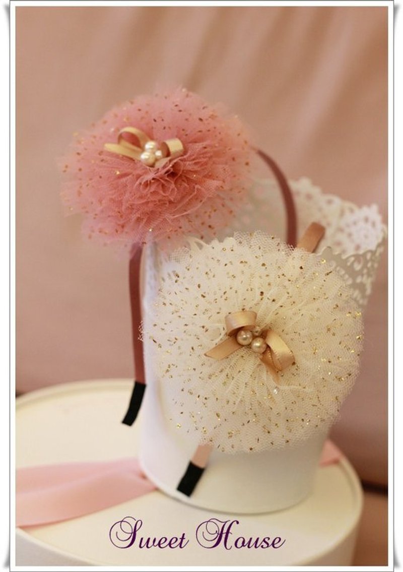 金葱纱纱多层次发浪漫发箍 - 发饰 - 其他材质 