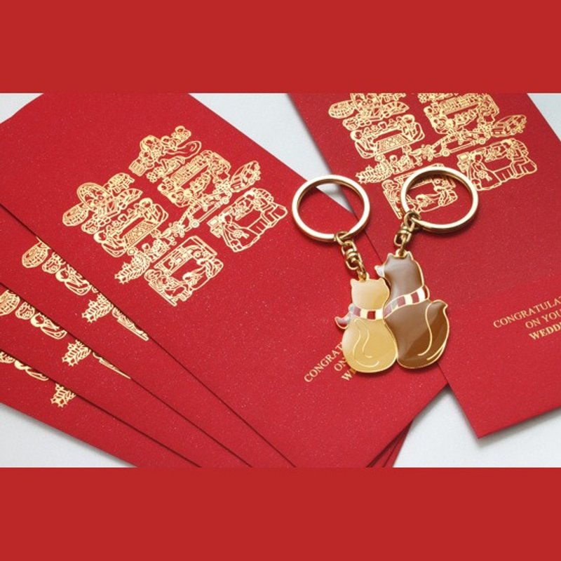 ‘生日/情人/圣诞礼物/特价组合/猫/狗’婚礼祝福组-1：喜事成双礼金袋、Perfect Together钥匙圈-猫与狗 - 其他 - 纸 多色