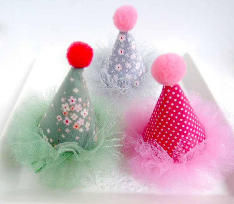 一起patry吧!最Q派对帽发夹 - 围嘴/口水巾 - 其他材质 多色