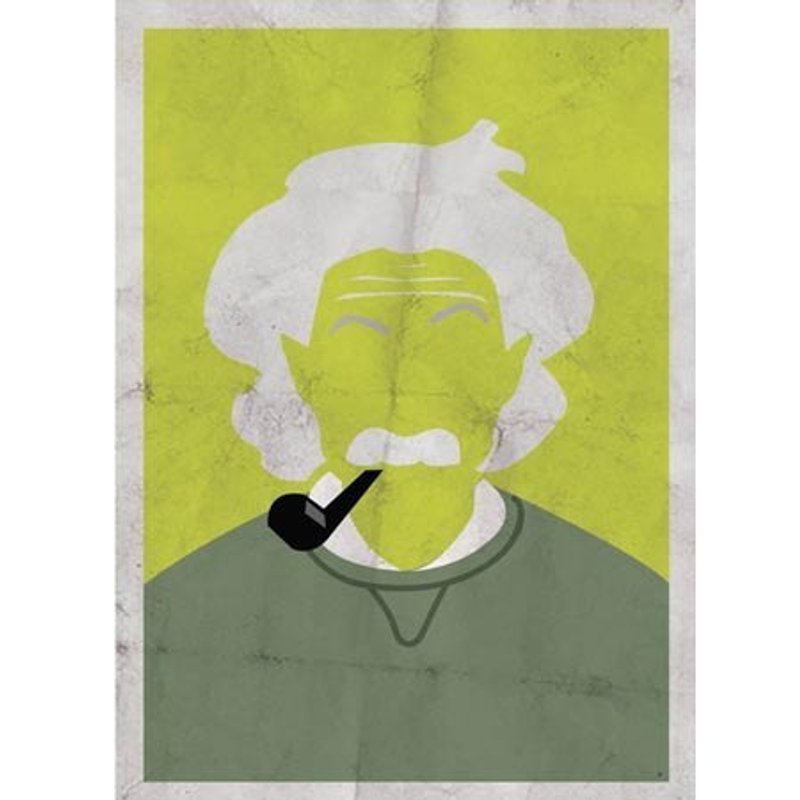 蒋堂·人物明信片-爱因斯坦 - 卡片/明信片 - 纸 绿色