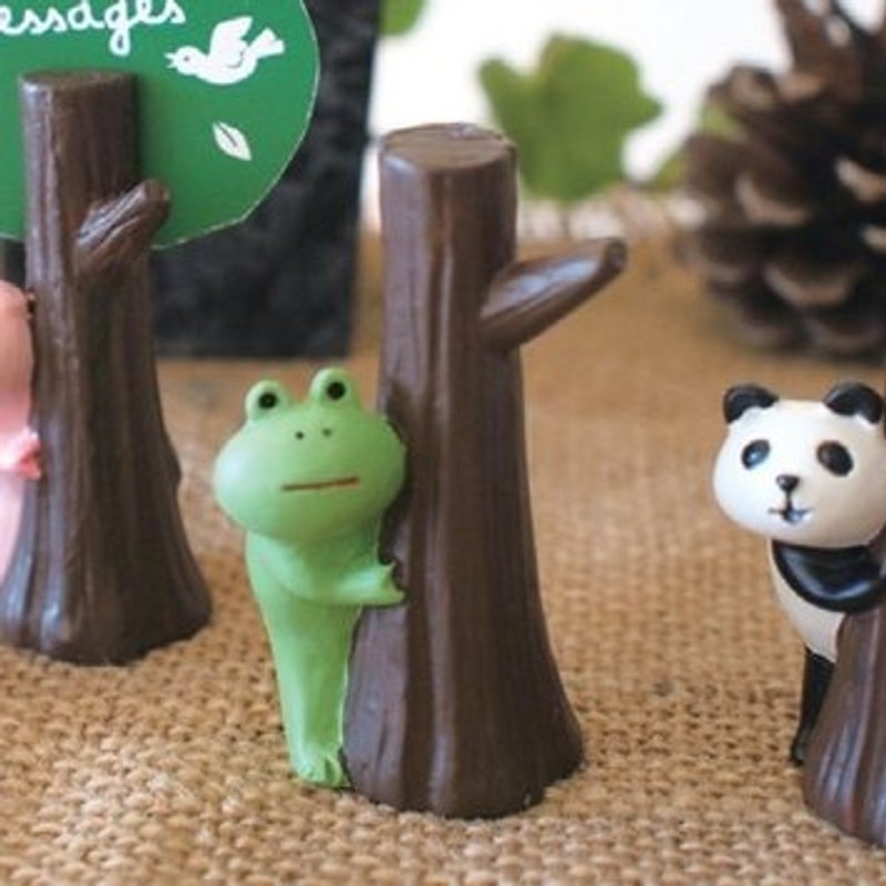 木阴のカードスタンド“カエル/FROG”疗愈系 小蛙儿抱树便条夹 - 贴纸 - 其他材质 绿色