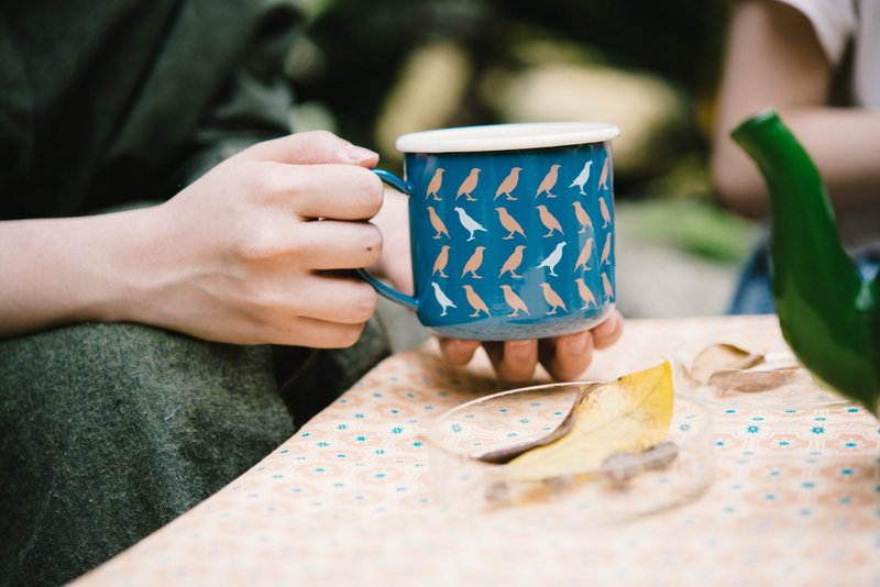印花乐珐琅杯 湖泊蓝 - 咖啡杯/马克杯 - 珐琅 