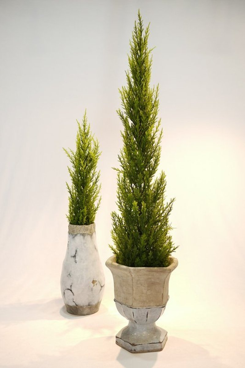 乡村风人造香冠柏植栽 - 植栽/盆栽 - 其他材质 白色