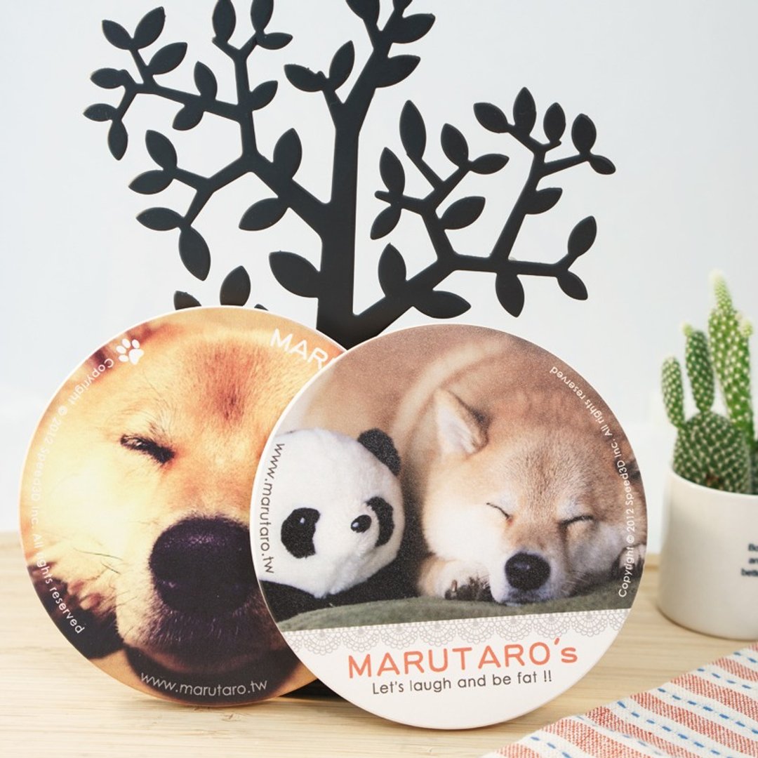 柴犬MARU 下午懒洋洋 - 暖心杯垫组 (​2​入，吸水陶瓷杯垫) - 杯垫 - 其他材质 
