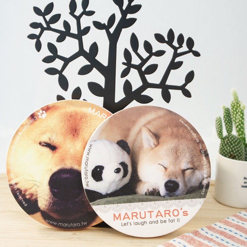柴犬MARU 下午懒洋洋 - 暖心杯垫组 (​2​入，吸水陶瓷杯垫) - 杯垫 - 其他材质 
