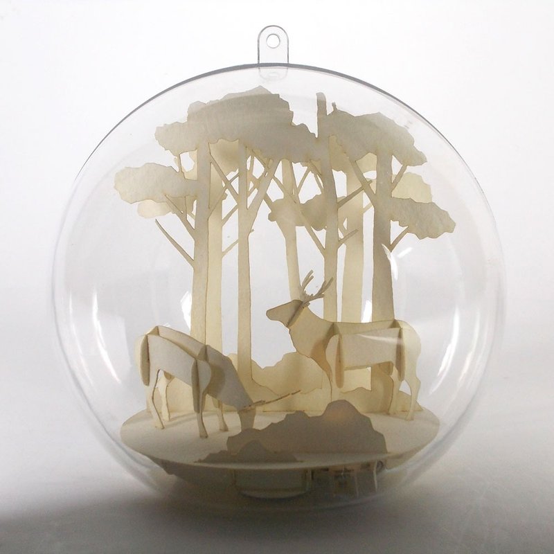 森林雪景球情境灯  LIGHT.圣诞.交换礼物. - 灯具/灯饰 - 纸 白色