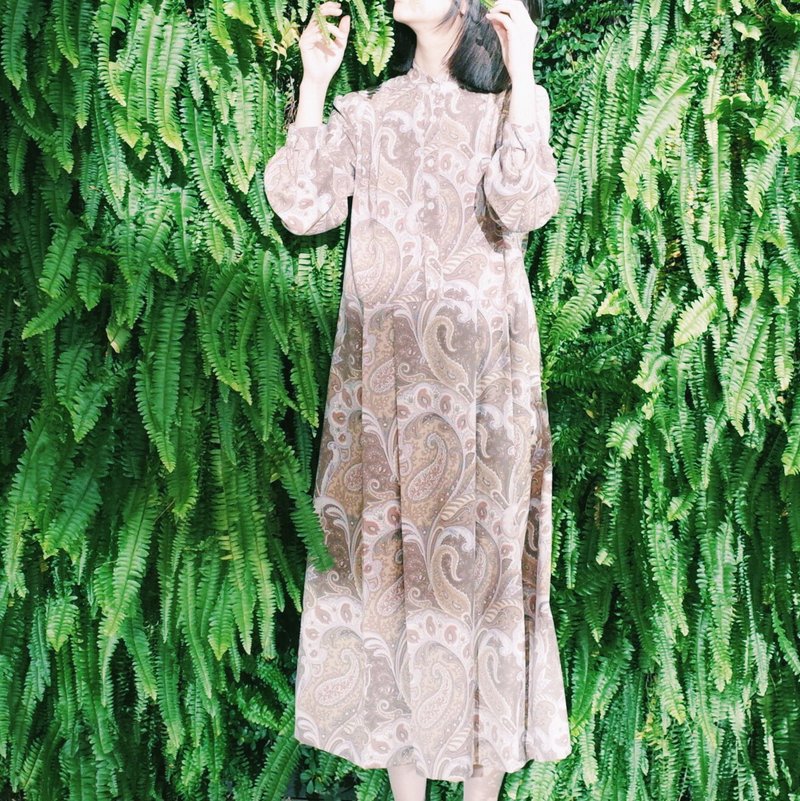 变形虫 徜徉 - 洋装/连衣裙 - 棉．麻 卡其色