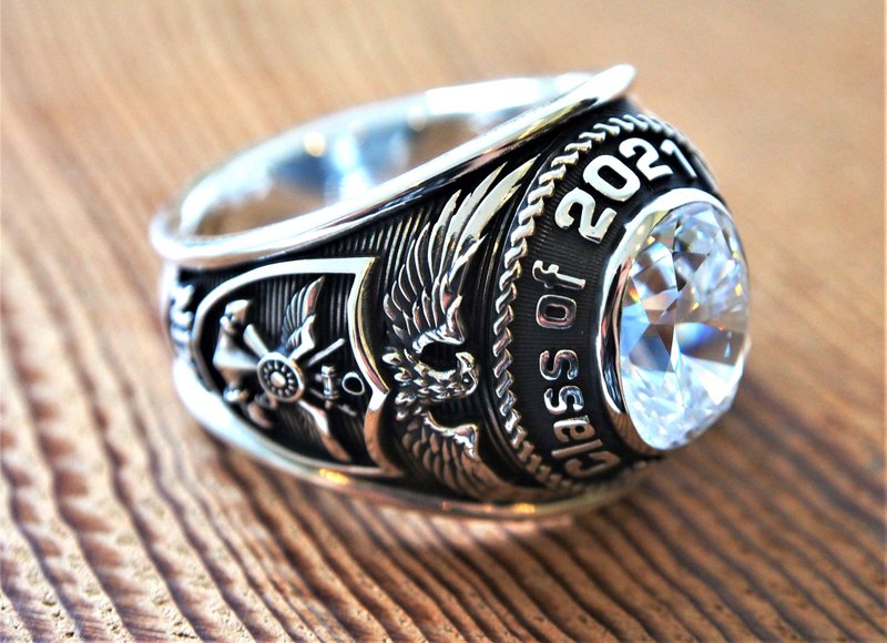 期戒、毕业戒、冠军戒、公司纪念戒 (复杂版) ~~ 元素47金属工艺 - 戒指 - 银 银色