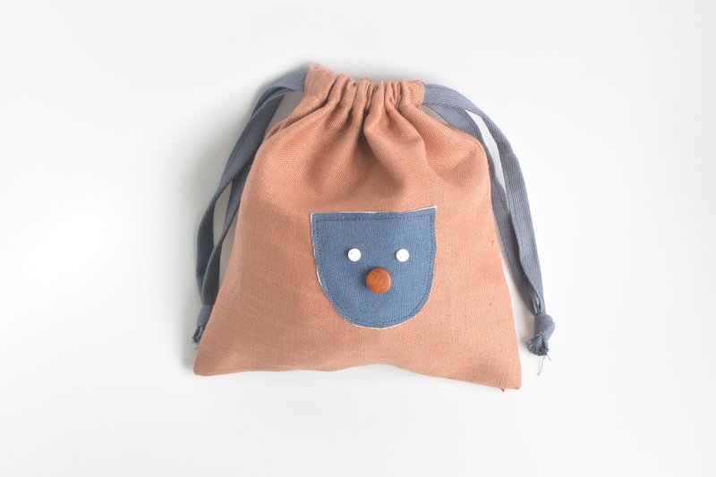 白目束口袋 - 棕 - 化妆包/杂物包 - 其他材质 咖啡色