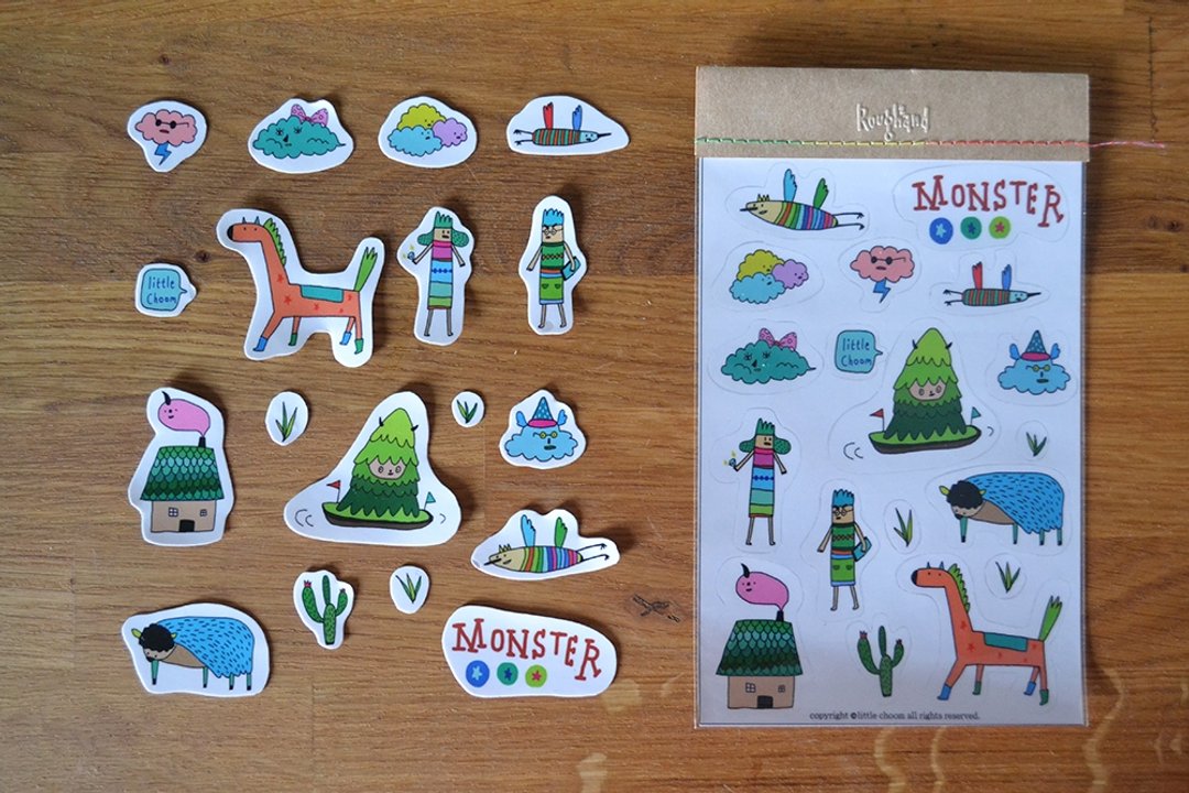 ✭✭✭Roughand x little choom Monster Sticker 小怪兽第三款 - 贴纸 - 纸 