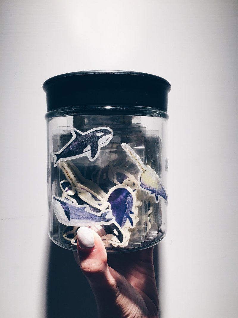 鲸鱼 贴纸 (7入) - 贴纸 - 纸 蓝色