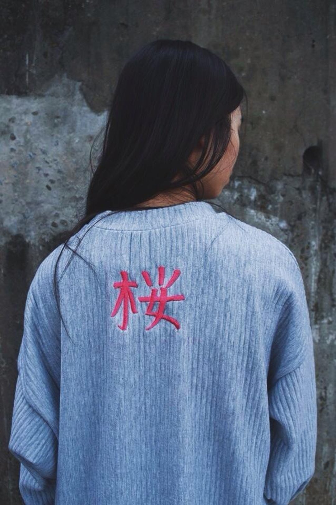 光桜连身裙(灰) - 女装上衣 - 棉 银色