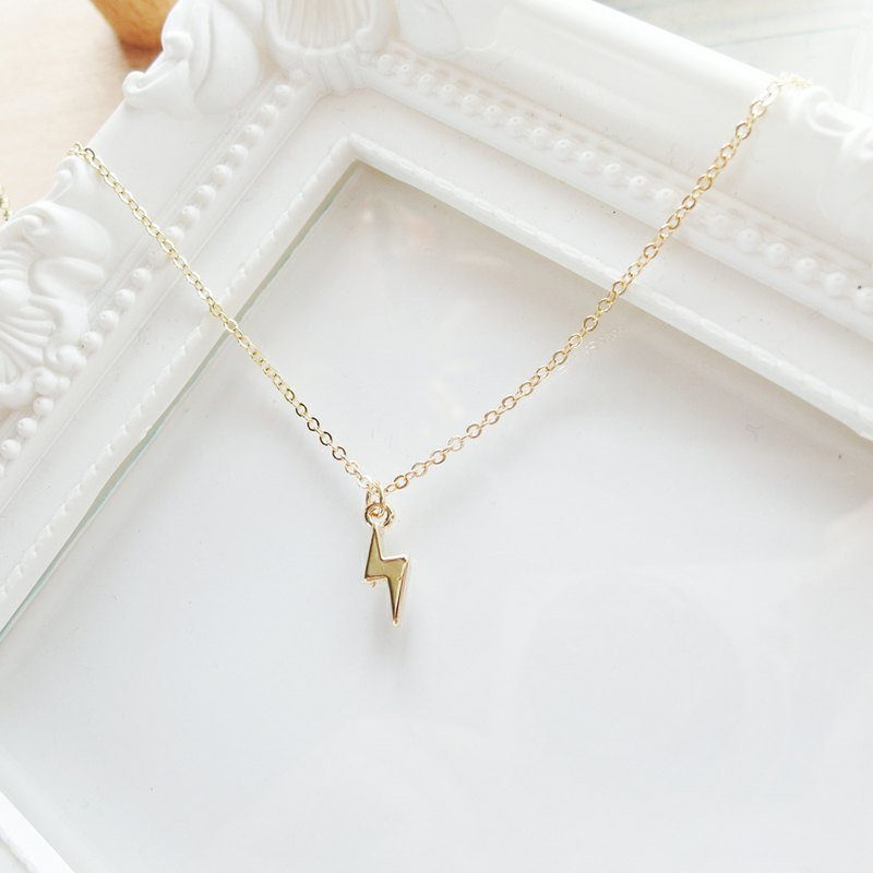 Cha mimi。秋天的味道。闪电滴滴 金色短炼/锁骨炼 - 项链 - 其他材质 金色