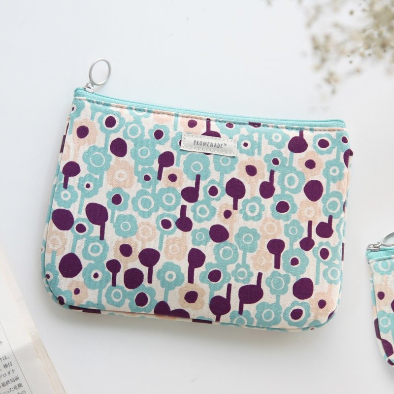 Dessin x Livework-Promenade 森林漫步棉质万用收纳包-缤纷紫蓝,LWK96377 - 化妆包/杂物包 - 其他材质 蓝色