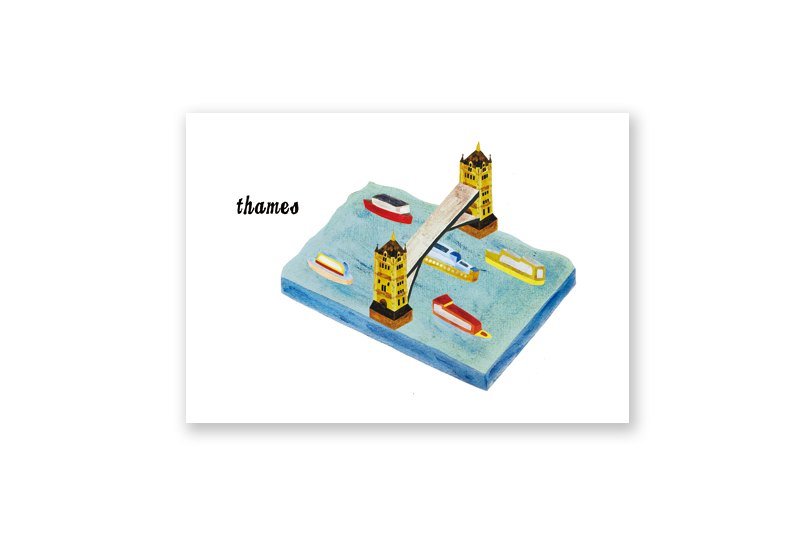 【 London A - Z 】明信片 - 泰晤士河 - 卡片/明信片 - 纸 白色