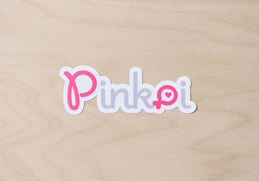 Pinkoi logo 美国防水大贴纸 - 贴纸 - 纸 粉红色