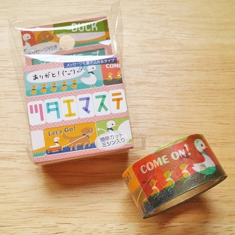 ASAMIDORI 花边造型 讯息和纸胶带【鸭鸭 (AM-MK-044)】 - 纸胶带 - 纸 多色