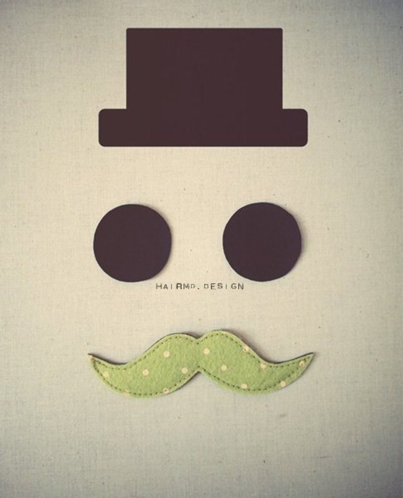 hairmo。点点翘胡子先生别针a款(苹果绿) - 胸针 - 其他材质 绿色