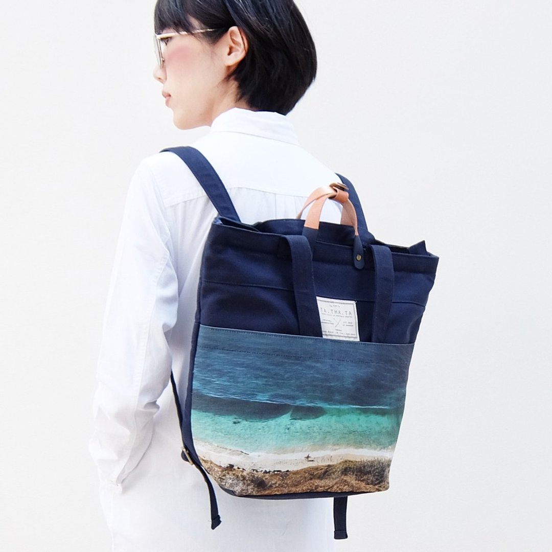 Limited Swift beach backpack - 后背包/双肩包 - 棉 蓝色