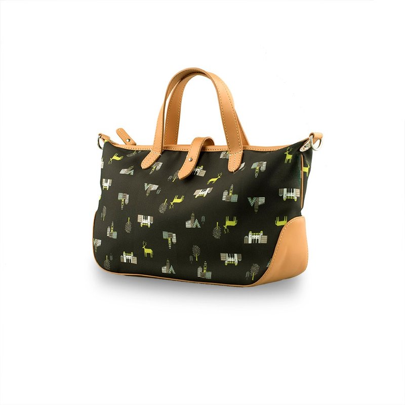 小型房子图手提/肩背包-黑色 - 侧背包/斜挎包 - 其他材质 