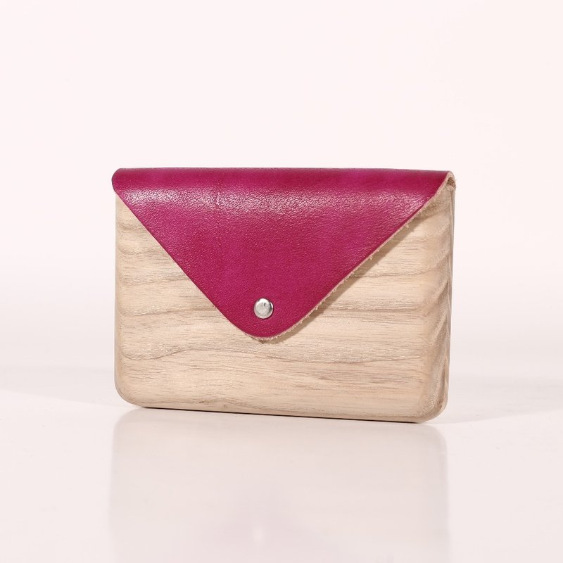 手造木制名片盒 (玫红色) / 卡片盒 / 公司礼物 / 母亲节礼物 - 其他 - 木头 红色