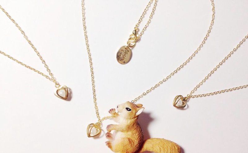 ♡[ LOVE pearl necklace ]♡ - 项链 - 其他金属 