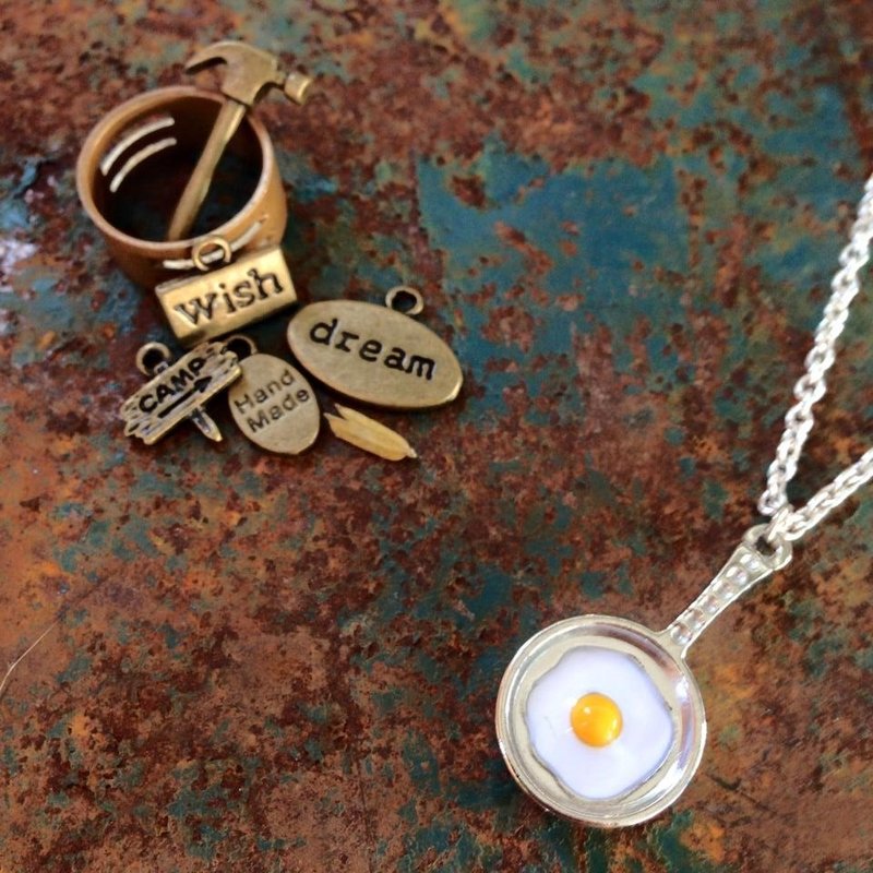 【Story Necklace 故事项链】亲爱的早安你好荷包蛋 - 项链 - 其他金属 