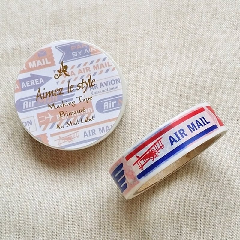 Aimez le style 和纸胶带 (02952 航空邮件标签) - 纸胶带 - 纸 蓝色