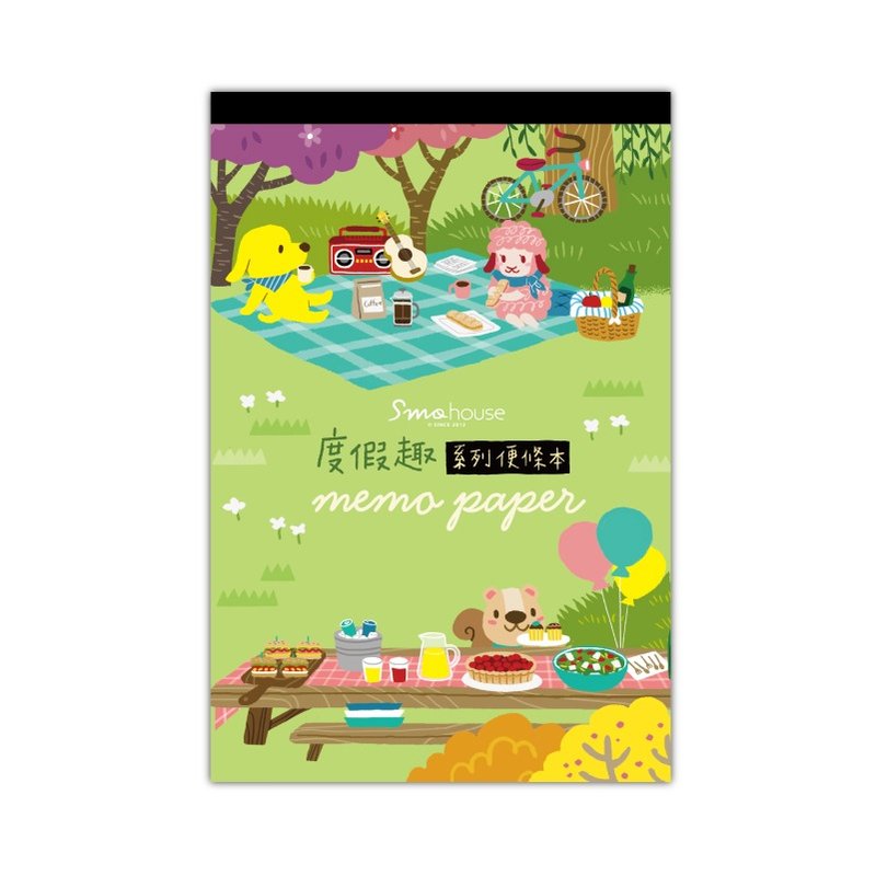 插画便条本 : 度假趣系列 思默镇野餐派对 - 便条纸/标签贴 - 纸 绿色